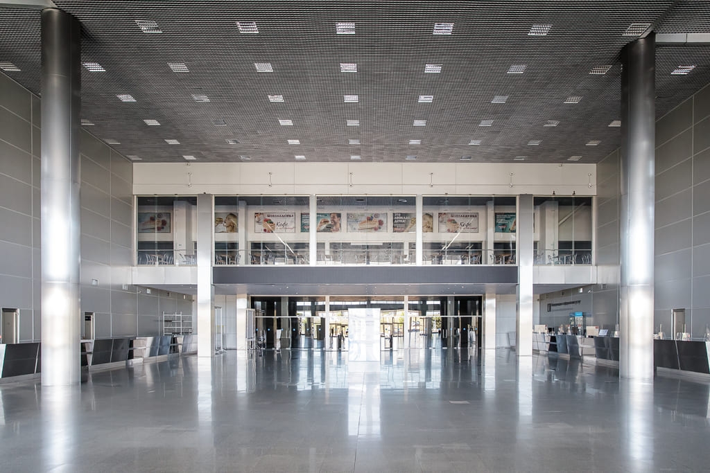 COLUMN BRANDING IN FRONT OF THE HALL